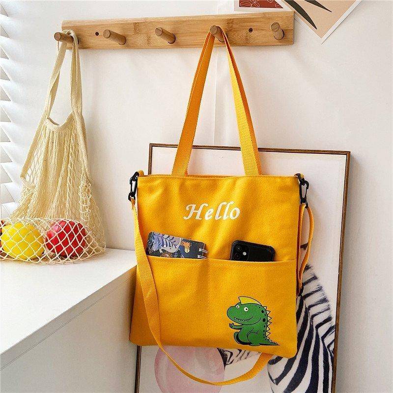 Túi Xách Canvas Sức Chứa Lớn Kiểu Dáng Đơn Giản Thời Trang Cho Nữ