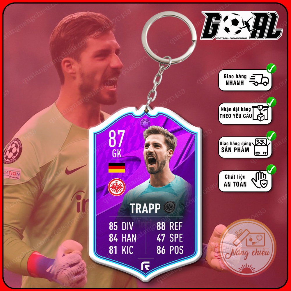 Móc khóa in hình Kevin Trapp -Phụ kiện móc khóa treo balo gaming - cầu thủ được yêu thích nhất[9213-9226]