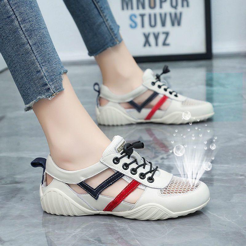 Giày Sandal Da Mềm Đế Bằng Chống Trượt Thoáng Khí Thời Trang Xuân Hè 2022 Cho Nữ