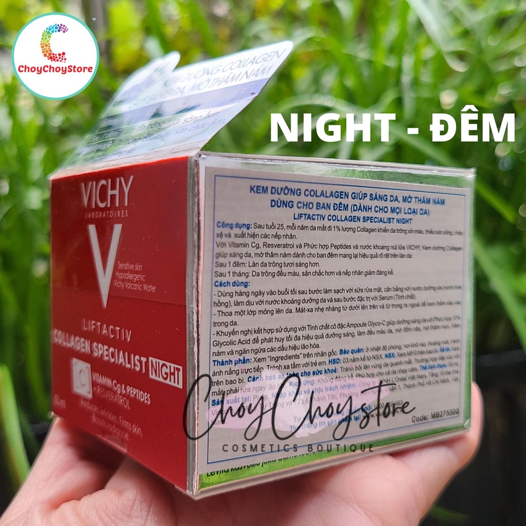 Kem Dưỡng Vichy Liftactiv Collagen Specialist & Specialist Night 50mL - Kem Dưỡng Ngăn ngừa Lão hóa