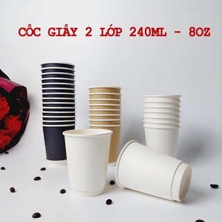 Set 50 cốc giấy 2 lớp 240ml - 8oz