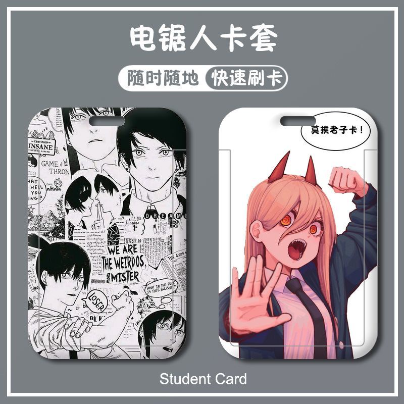 Ví Đựng Thẻ ID Họa Tiết Anime Chainsaw Man Giá Đỡ