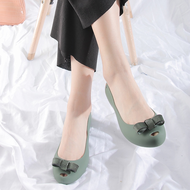 Giày Búp Bê Melissa Mềm Mại Đính Nơ Phong Cách Mới Cho Nữ