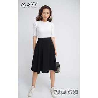 Áo thun nữ ôm dáng Knitted Basic Tee White Maxy Workshop