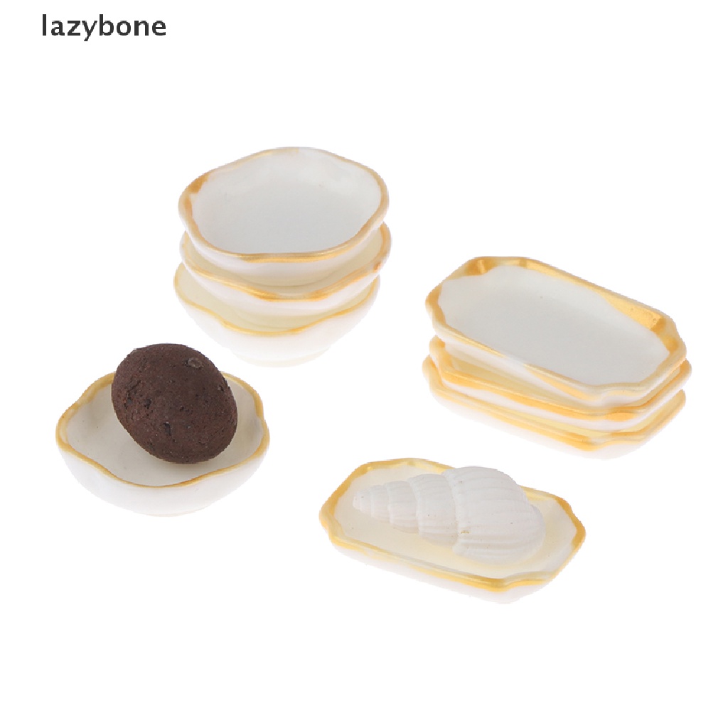 Set 4 Chén Đĩa Đựng Bánh Tráng Miệng Trang Trí Nhà Búp Bê 1: 12