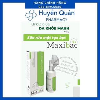 Sữa rửa mặt tạo bọt maxibac ph 5.5 - dùng cho mọi loại da, đầu chải massage thay máy rửa mặt - chai 100ml