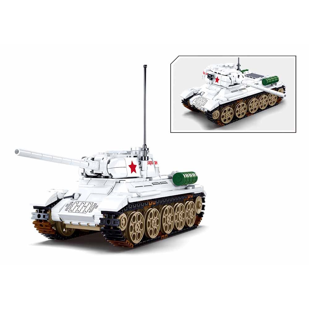 Mô Hình Lắp Ráp Xe Tăng Mùa Đông T34-85 Kèm 2 Mô Hình Mini