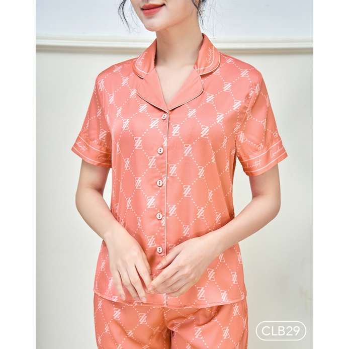 Bộ ngủ satin ZAM Luxury - CLB29 - Áo ngắn tay quần dài