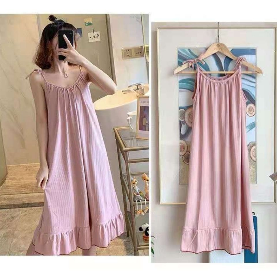 Đầm Ngủ Hai Dây Dáng Dài Phong Cách Nhật Bản Dễ Thương Thời Trang Xuân Hè 2023
