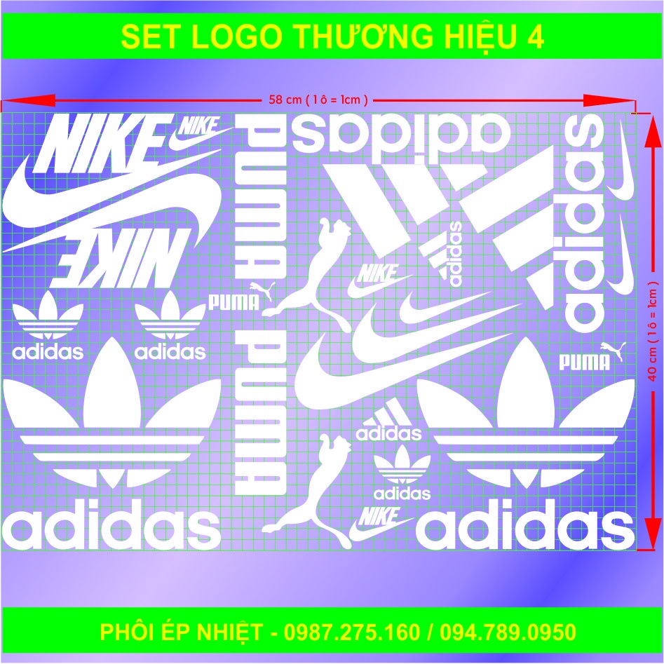 Hình ủi , hình ép nhiệt - Set logo nhiều mẫu