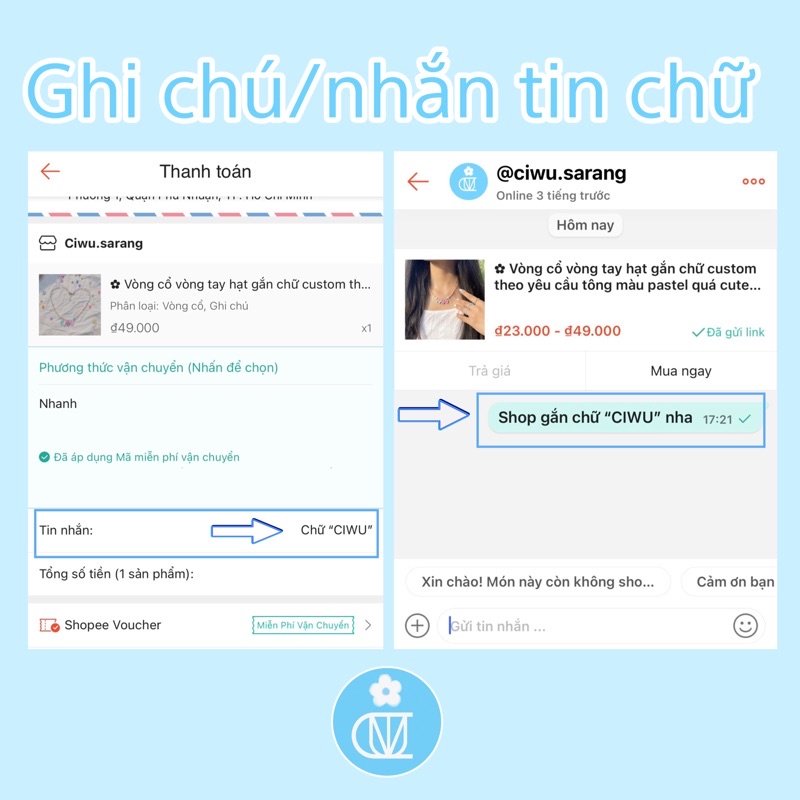 ✿ Vòng cổ vòng tay hạt gắn chữ custom theo yêu cầu tông màu pastel quá cute ♡ Dây chuyền Ciwu ✿
