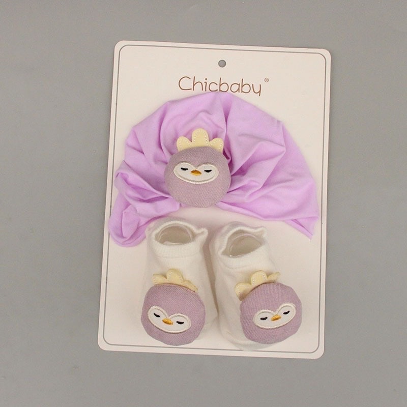 Set Mũ Tua-ban Kèm Tất Thú Cho Bé