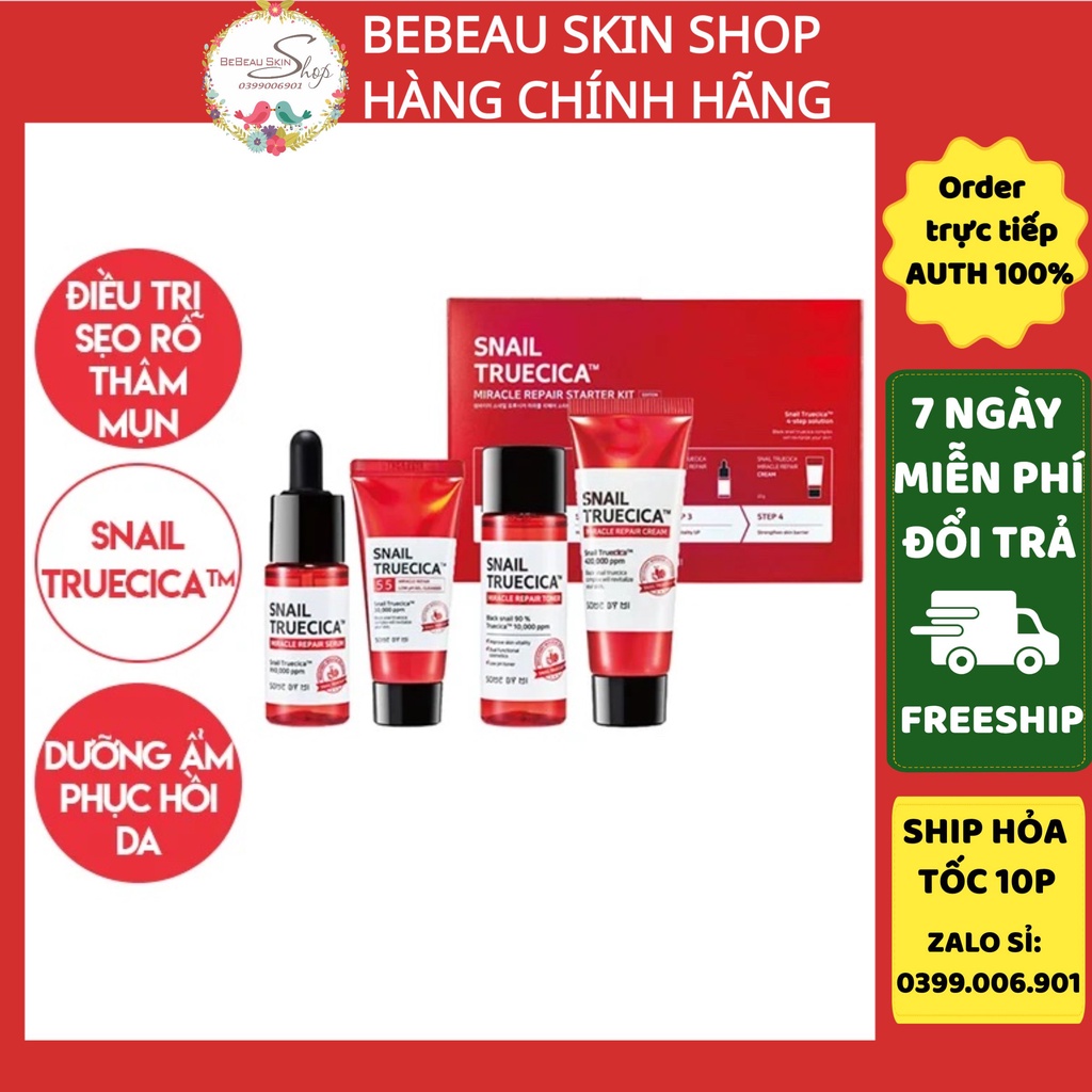 Bộ Kit 4 Sản Phẩm Phục Hồi Da Ốc Sên Some By Mi Snail Truecica Minisize - Bebeauskinshop