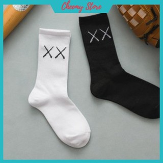 Tất nam nữ thêu chữ XX hàng dệt kim cao cấp phong cách hàn quốc