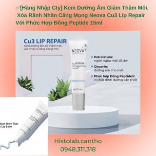   CÔNG TY  Kem dưỡng ẩm căng bóng môi Neova Cu3 Lip Repair 14g 