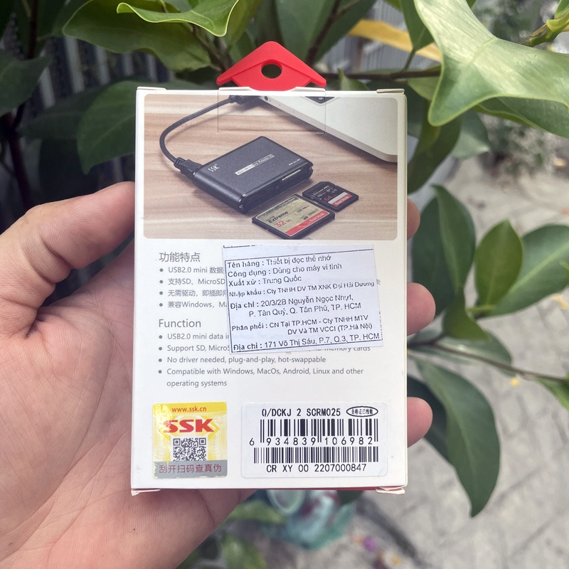 Đầu đọc thẻ nhớ đa năng SSK SCRM025 Card Reader III - Hỗ trợ CF/ M2/ MicroSD/ XD/ SD/ MMC/ MS
