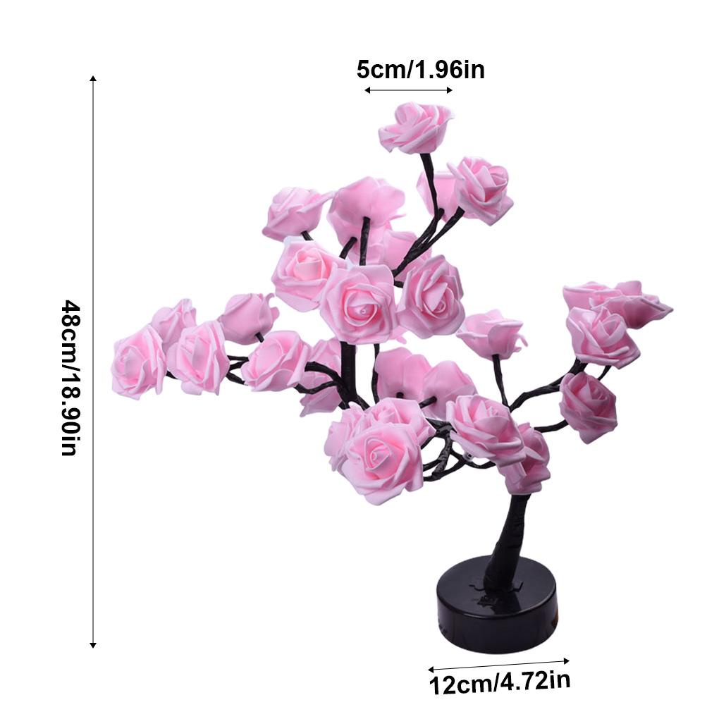 (runbu) Đèn Ngủ LED Hình Cây Hoa Hồng Chạy Bằng Pin Điều Khiển Cảm Ứng Để Bàn Trang Trí Tiệc Sinh Nhật Lễ Hội