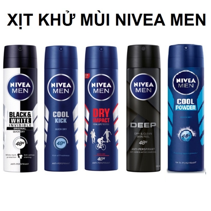 Xịt Khử Mùi Nivea Men Black & White Chai 150 ML