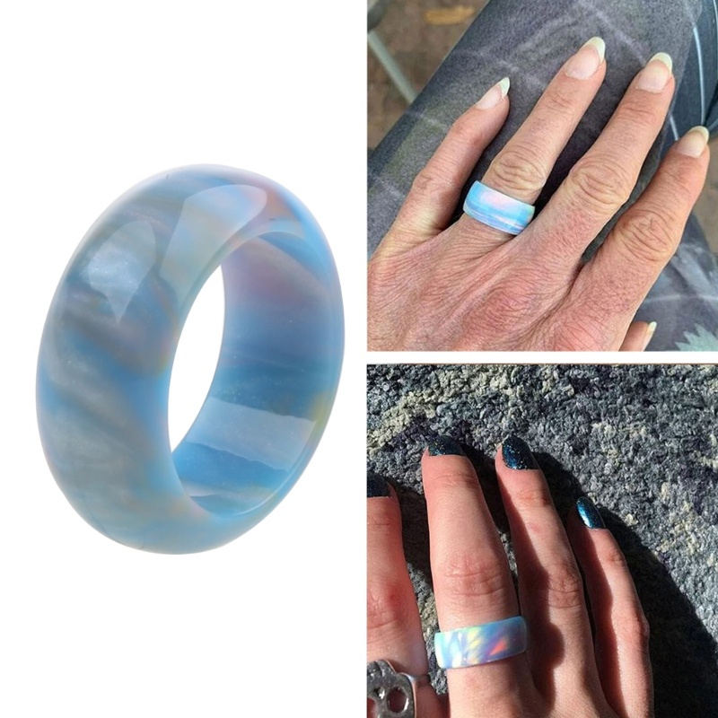 Nhẫn Opal Hình Đám Mây Xanh Thời Trang Đi Biển Cho Nam Và Nữ