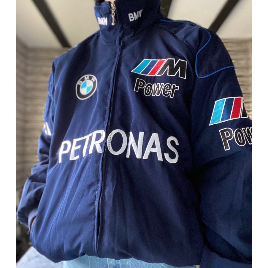 Áo Khoác Cotton Tay Dài Thêu Họa Tiết F1 Phong Cách Retro Thời Trang Thu Đông