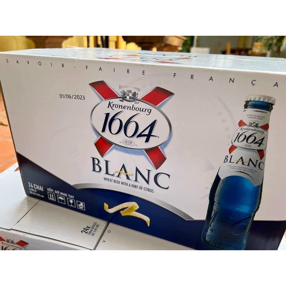 THÙNG 24 LON BIA PHÁP 𝗞𝗥𝗢𝗡𝗘𝗡𝗕𝗢𝗨𝗥𝗚 𝟭𝟲𝟲𝟰 𝗕𝗟𝗔𝗡𝗖 x 330ML