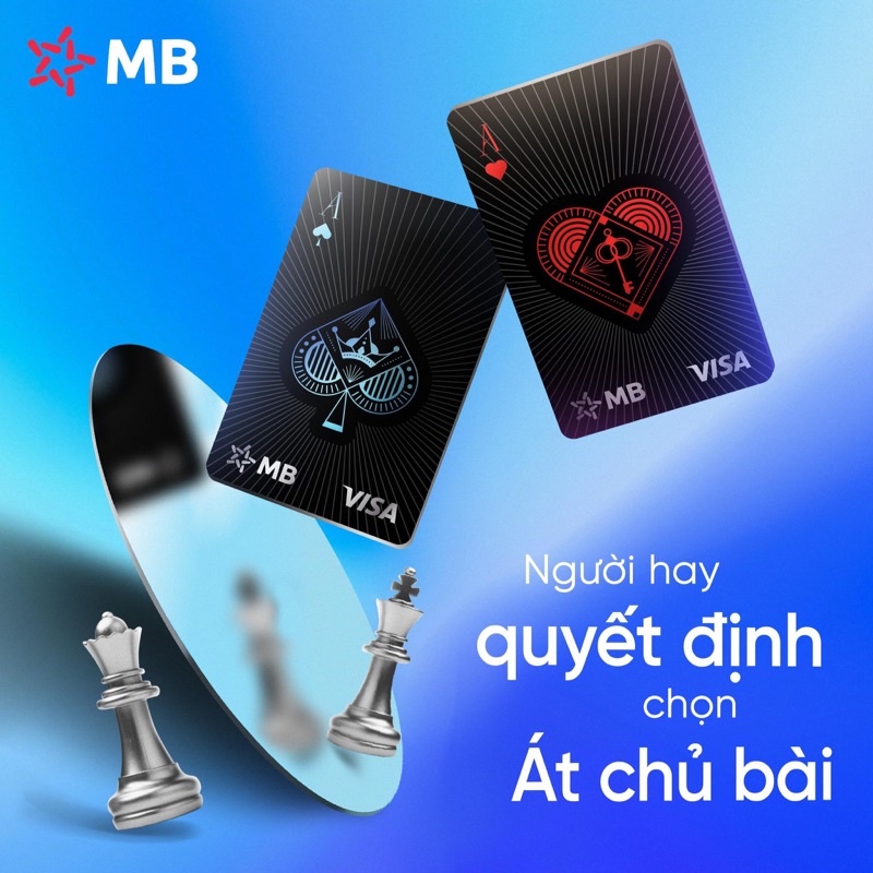 Thẻ MBBank  Át bích, Át cơ, Át rô, Át tép và 3 Bích