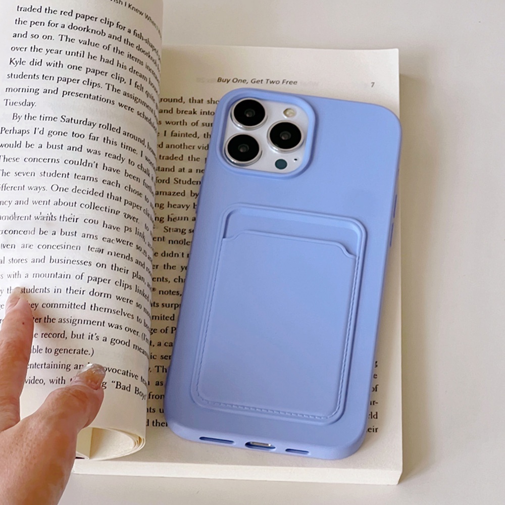 Ốp Điện Thoại Silicon TPU Mềm Siêu Mỏng Có Ngăn Đựng Thẻ Cho IPhone 14 13 12 11 Pro Max X Xs XR 8 7 Plus