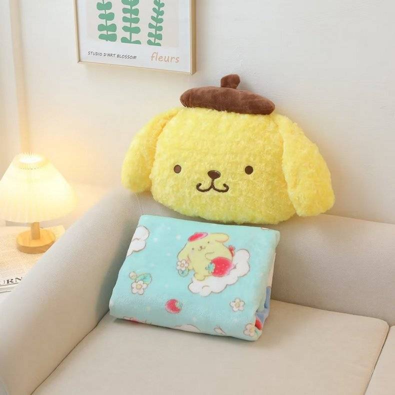 Sanrio Purin Gối Nhồi Bông Tựa Đầu Và Dây Đai An Toàn Xe Hơi