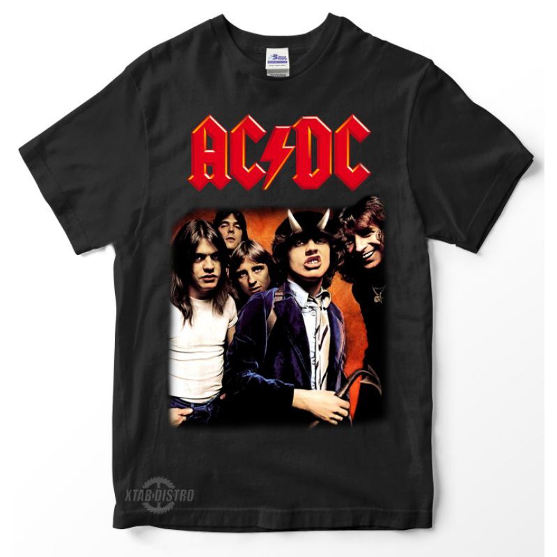 Áo Thun In Hình Ban Nhạc ACDC 24s Plastisol Chải Kích Thước M-XXL
