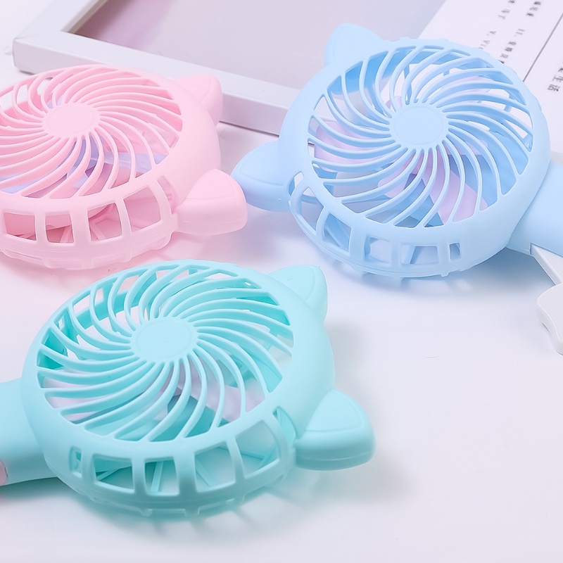 Quạt Điện Mini Cầm Tay Hình Mèo Màu Sắc Ngẫu Nhiên Tiết Kiệm Không Gian