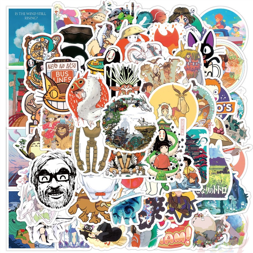 ❉ Miếng Dán Hình Anime Miyazaki Hayao Xinh Xắn ❉ Bộ 55 Sticker Chống Thấm Nước Họa Tiết Doodle Hợp Thời Trang