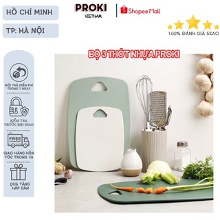 Bộ 3 thớt nhựa PROKI kháng khuẩn Kunbe chống xước, dễ dàng vệ sinh, an toàn thực phẩm