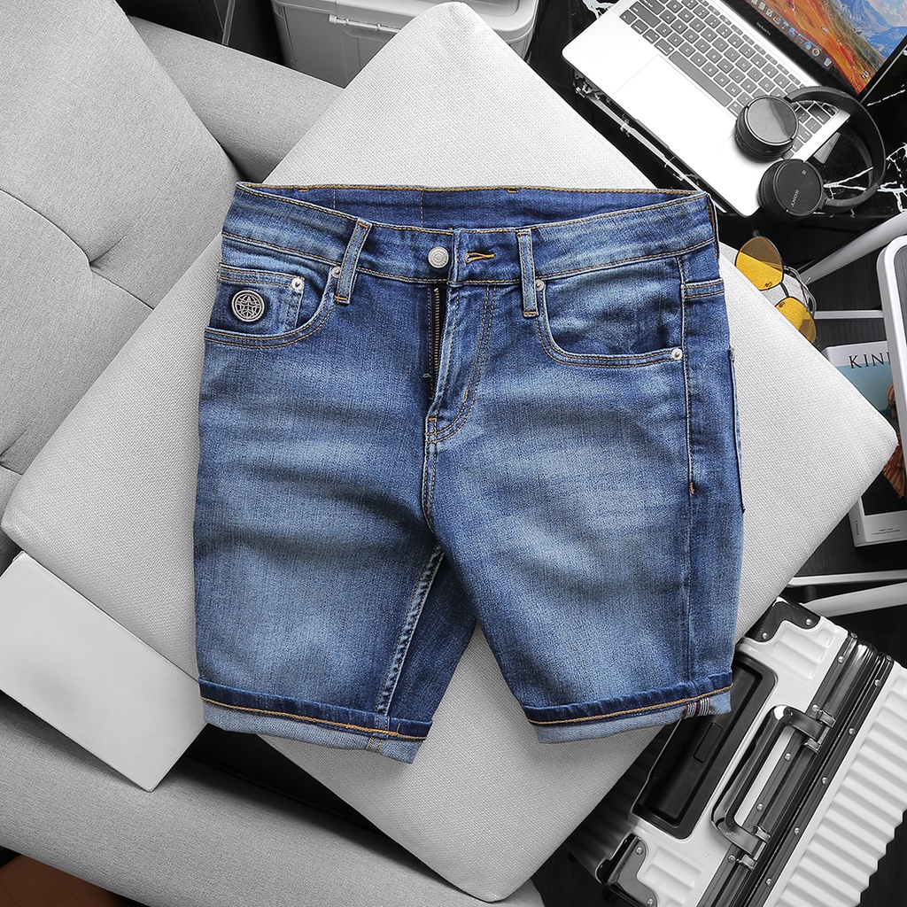 Quần Short Jean Nam Cao Cấp, Quần Jean B.R Logo Túi Chuẩn Form Hàng Xuất Xịn Mềm Mịn Trẻ Trung Sang Trọng - TAKEPLACE