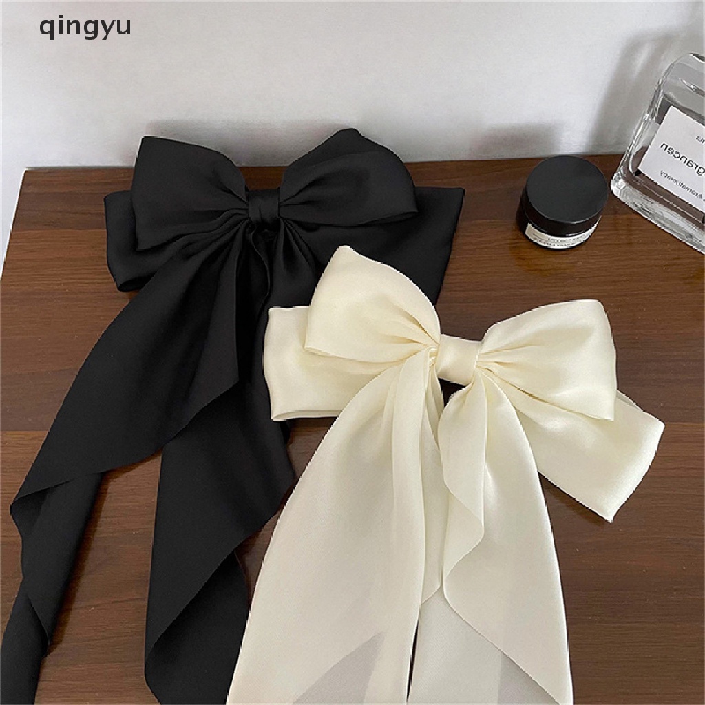 Kẹp Tóc Nơ Ruy Băng Màu Trơn Đơn Giản Thời Trang Cho Nữ