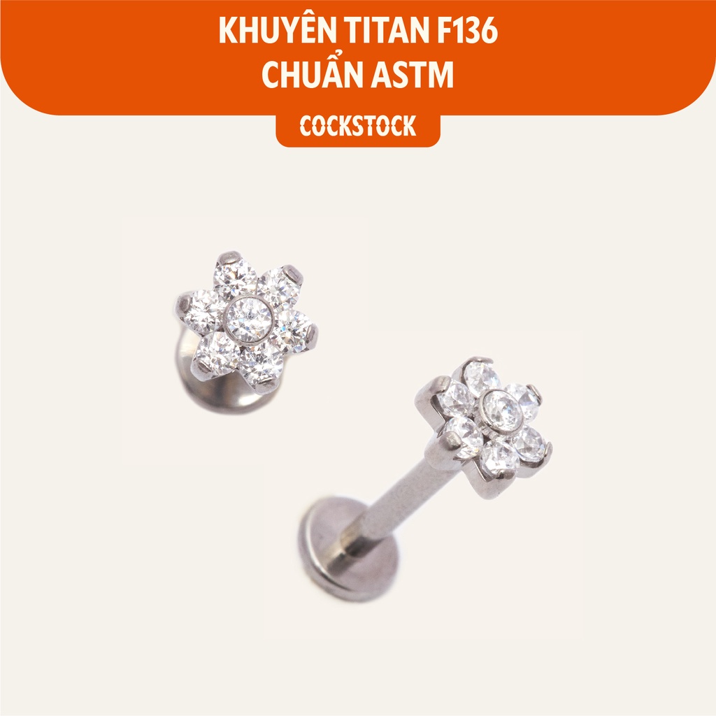 Khuyên tai Diamond Flower Titan Earring CockStock