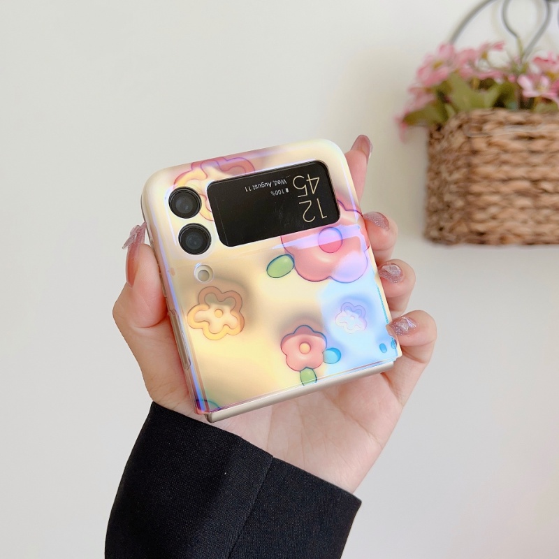 Bao Da Điện Thoại Họa Tiết Hoa Tulip 3d Cho samsung galaxy z flip5 z flip 4 5g zflip3 zflip4 Ốp