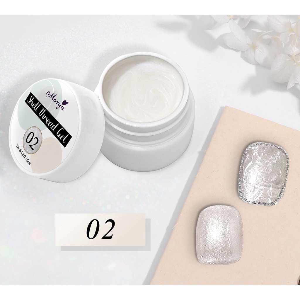 Gel vẽ ngọc trai Monja 5ml màu trắng 02 (Hủ)