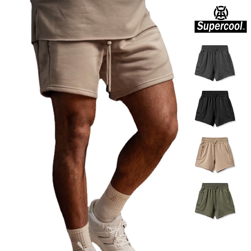 #SupercooL# Quần Thun Short Đùi Thể Dục Nam Big Size Đơn Giản Baggy Quần Nỉ Bông Côtton Cao Cấp Co Giãn Túi Hộp Trơn Nhanh Khô Thấm Hút Mồ Hôi Tốt Phong Cách âu Mỹ Rộng Dày Thương Hiệu Chạy Bộ Chuyên Gym Bóng Rổ Thời Trang