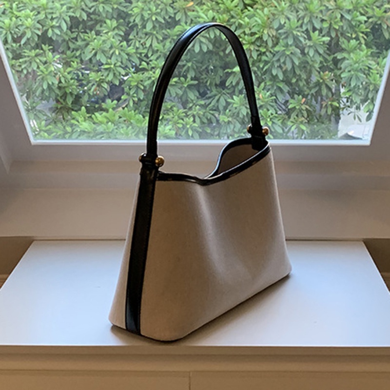 Ielgy Túi Xách canvas Đeo Vai Thời Trang Hàn Quốc Thiết Kế Hình Xương Cá Cho Nữ