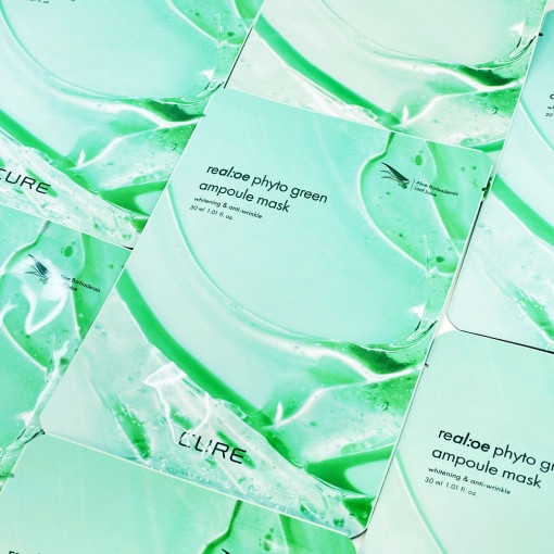 Set 10 Mặt nạ tinh chất  lô hội dưỡng da Cure Real:oe Phyto Green Ampoule Mask 30ml