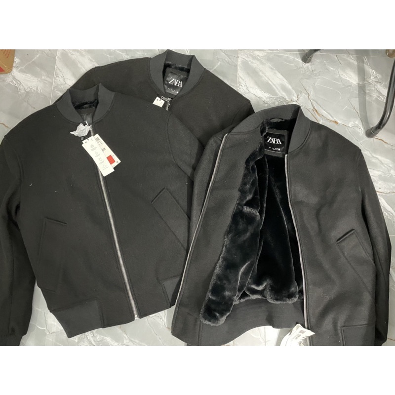 Bomber dạ lót lông zara vợt sale