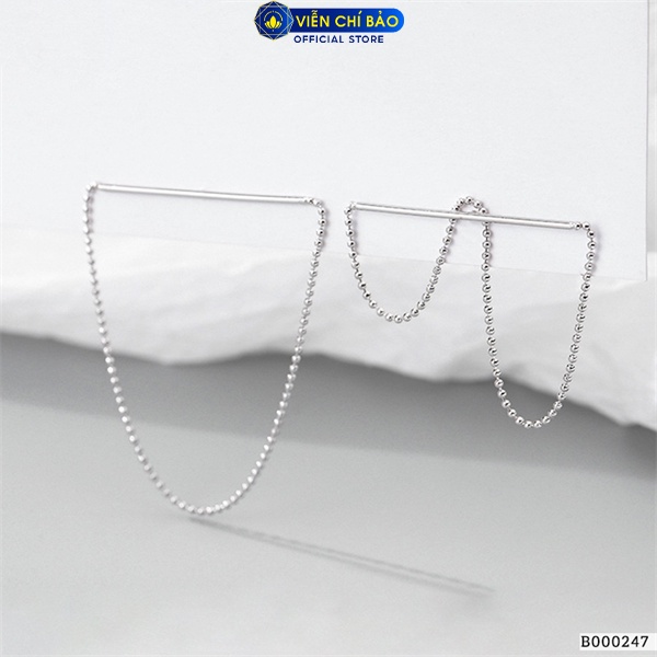 Bông tai dây bi sang chảnh chất liệu bạc Thái 925 thời trang phụ kiện trang sức nữ Viễn Chí Bảo B000247