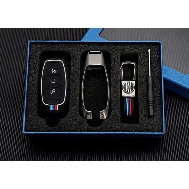 (Hà Nội) Ốp Bảo Vệ Chìa Khóa Xe Ford Ecosport, Focus, Fiesta Hợp Kim Kẽm Cao Cấp (Mẫu Chìa Thông Minh)