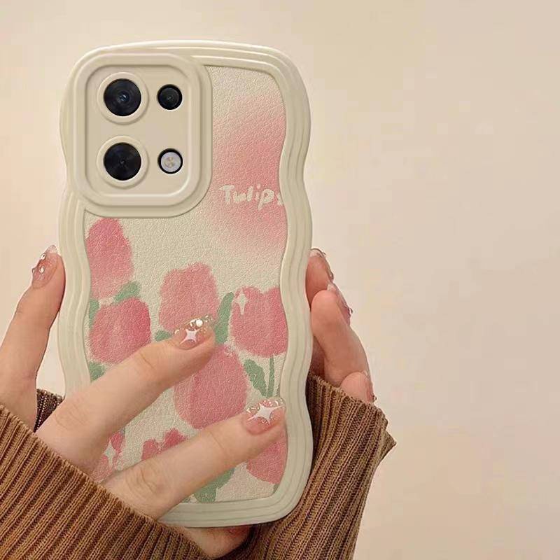 ốp lưng hoa tulip Vivo Y16 Y02 Y22 Y21 Y20 Y35 Y15A Y21T Y33T Y50T Y20 Y20i Y20S Y17 Y15 Y12 Y19 Y50 Y75 S1 V25 V20