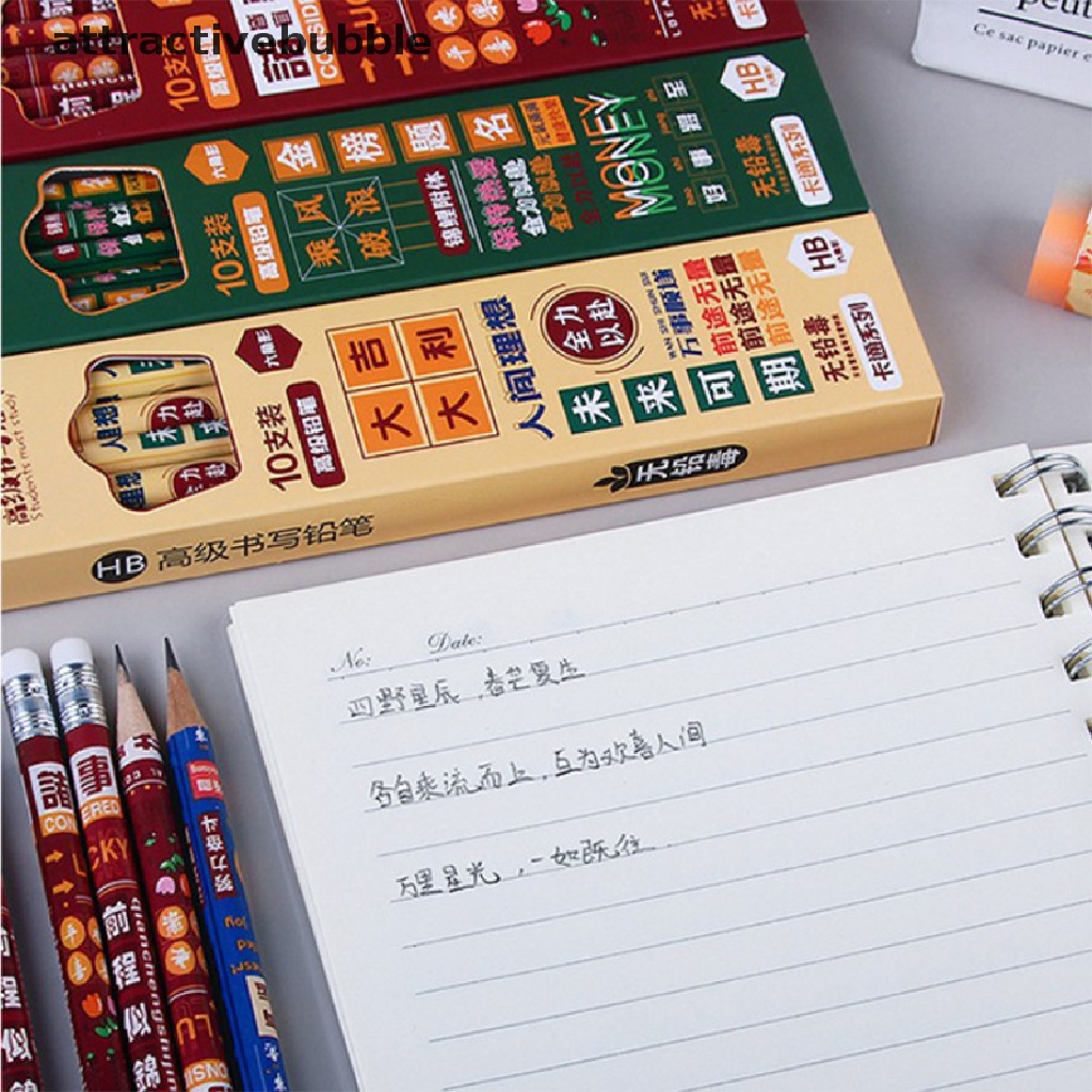 Set 10 Bút Chì Graphite Kiểu Hàn Quốc Đáng Yêu Cho Bé