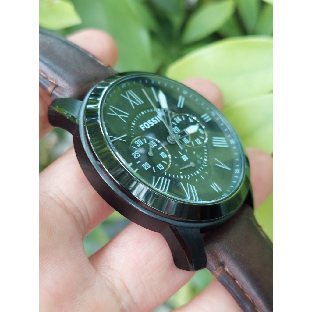 Đồng hồ nam Fossil 6 kim mặt đen chạy pin hàng Si