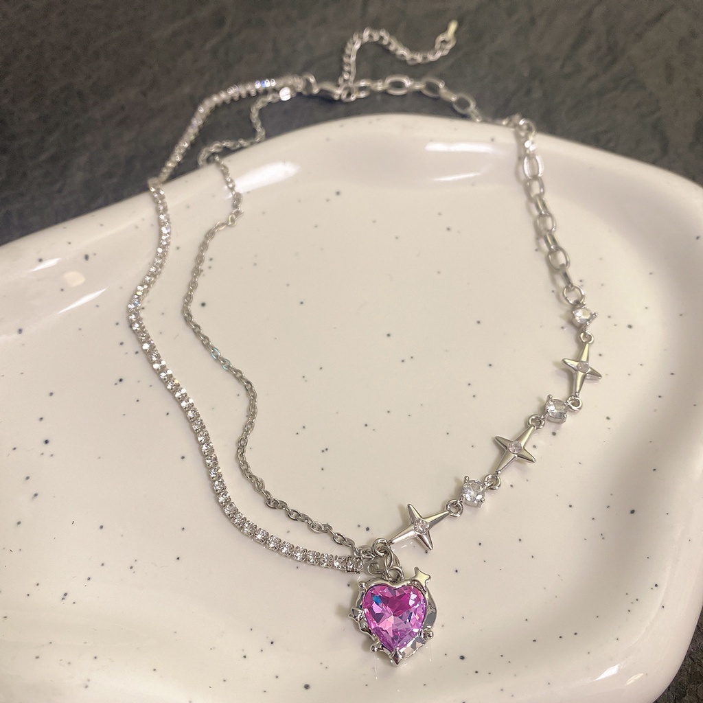 Vòng cổ AY mặt trái tim đính đá thời trang cho nữ