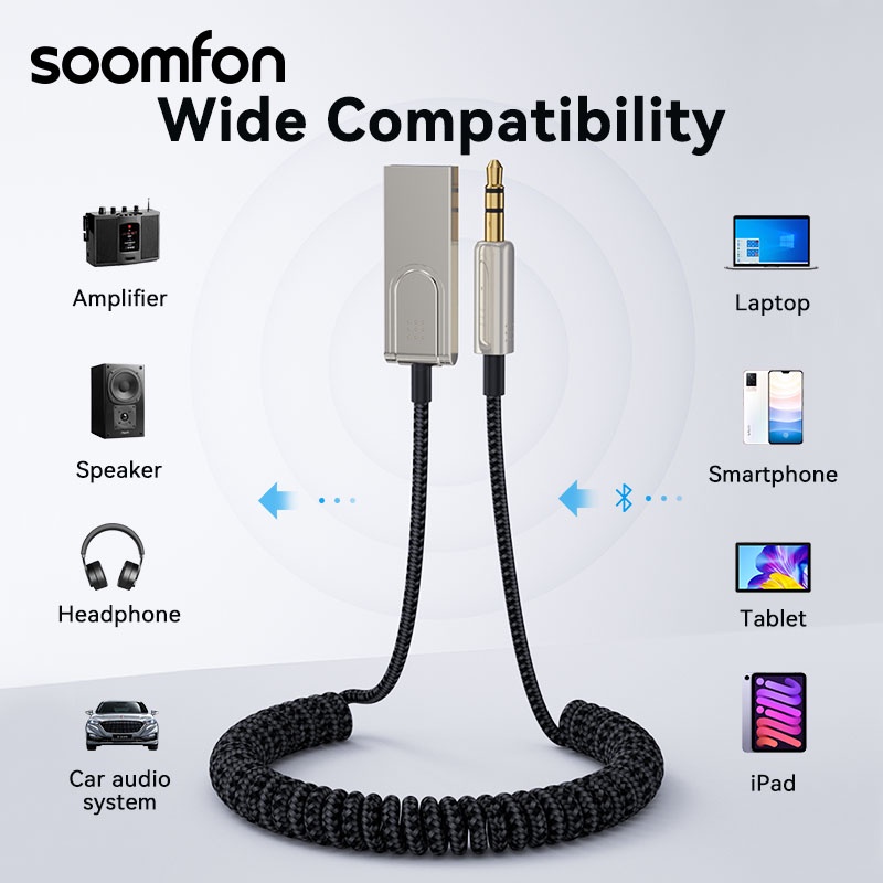 Thiết Bị Nhận Tín Hiệu Âm Thanh bộ thu phát Bluetooth 5.1 Aux Sang USB 3.5mm Cho Loa / Nhà Ở / Xe Hơi