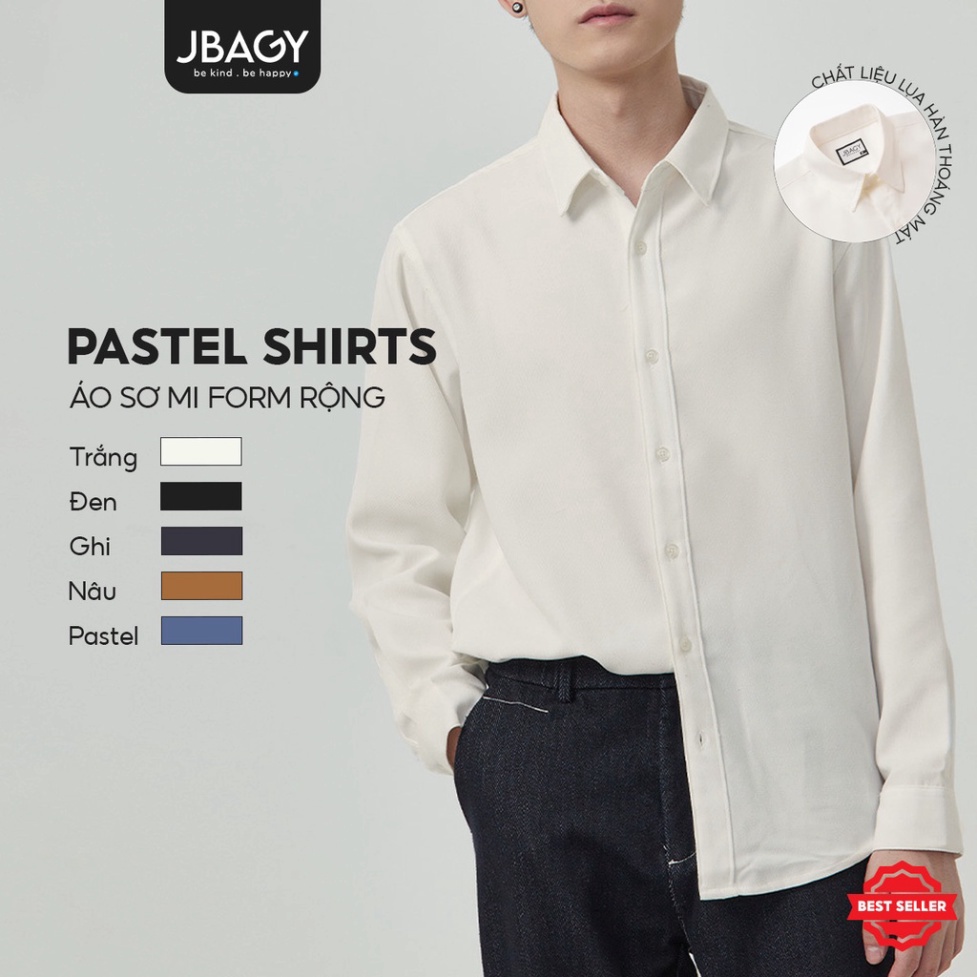 Áo sơ mi nam form rộng Pastel Premium phong cách Unisex thời trang JBAGY - Hàng mới về