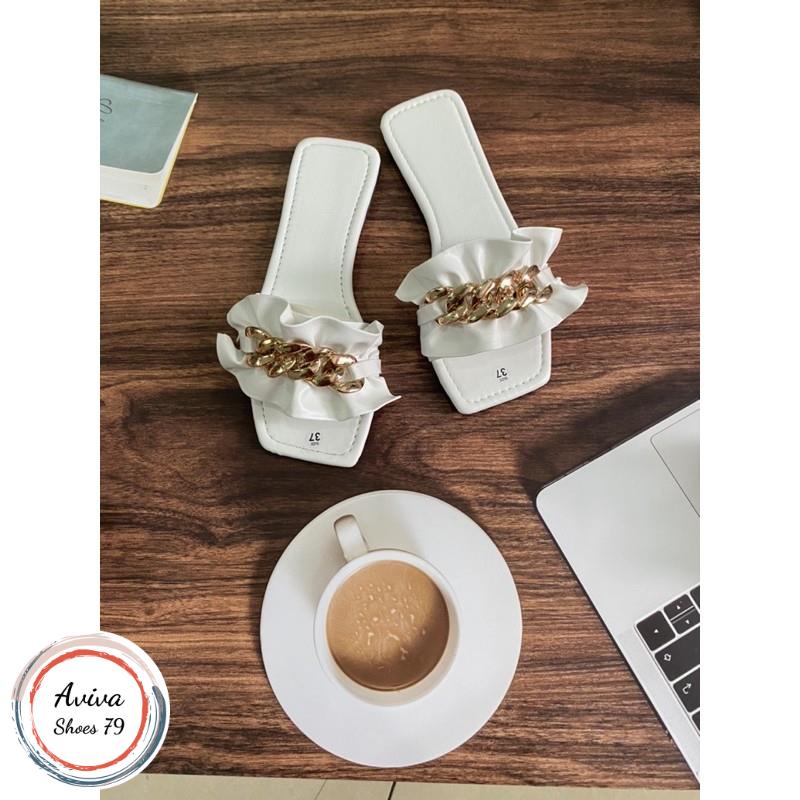 Dép bản nhúng đế bệt xích xinh xắn hót treand.